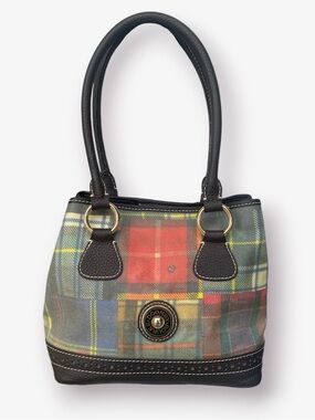Dooney & Bourke Madras Ladybug Picnic Patchwork Plaid Small Shoulder/Tote Bag